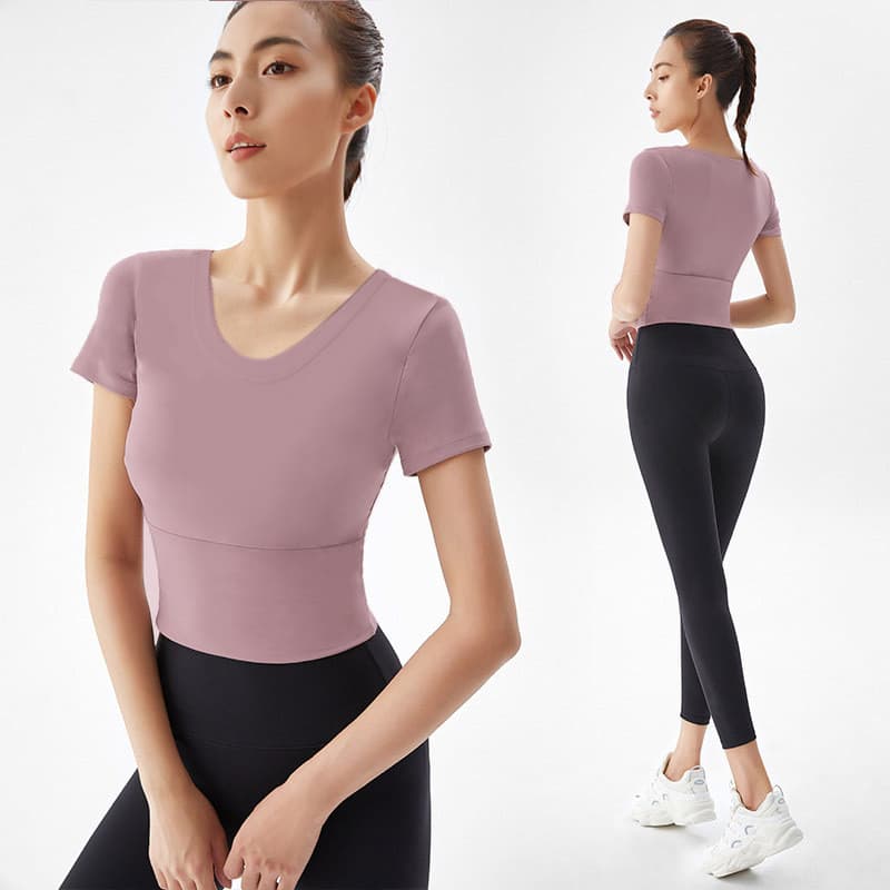 Verão Yoga curto topo feminino de secagem rápida roupas de fitness respirável correndo roupas de fitness grande senhora