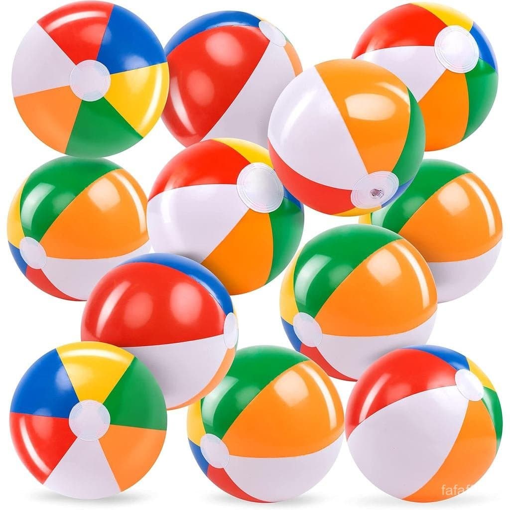 JOYIN Conjunto de 12 Bolas de Praia de 12" - Bolas de Praia Clássicas Infláveis para Piscina, Brinquedos para Jogos, Adu