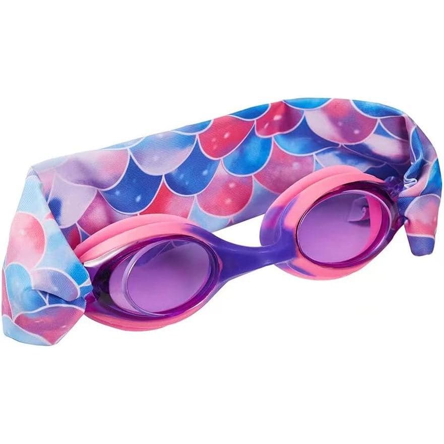 Óculos de Natação Estilo Sereia Tie Dye, Óculos de Natação Antiembaçantes com Proteção UV e Tira de Tecido, Ideias de Pr