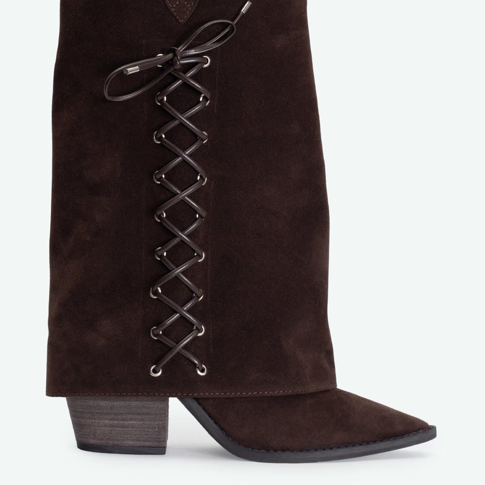 Bota Feminina Western Maria Paula Cano Canelado Estilo Country Bico Fino Moda Inverno