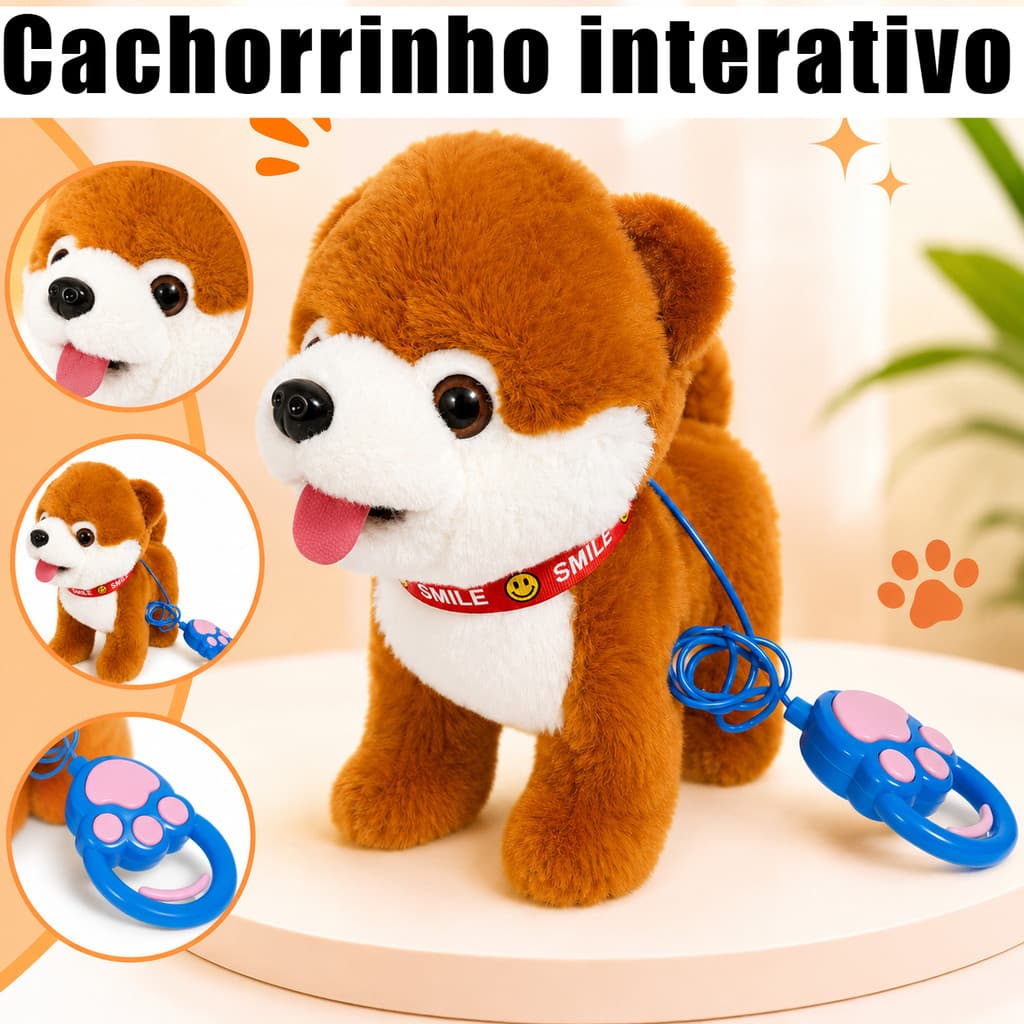 Brinquedo Cachorro Pet Interativo Com Som Movimento Fala Anda Lambe Repete ENVIO SORTIDO