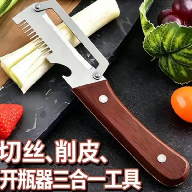 Descascador, abridor de cebola, cortador de cozinha com design de cabo, descascador, cortador de cebola, abridor de garr
