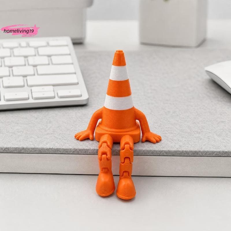 HOM Estatueta De Cone De Tráfego Flexível , Impressa Em 3D , Mini Ornamento Para Mesa , Decoração De Interiores De Carro
