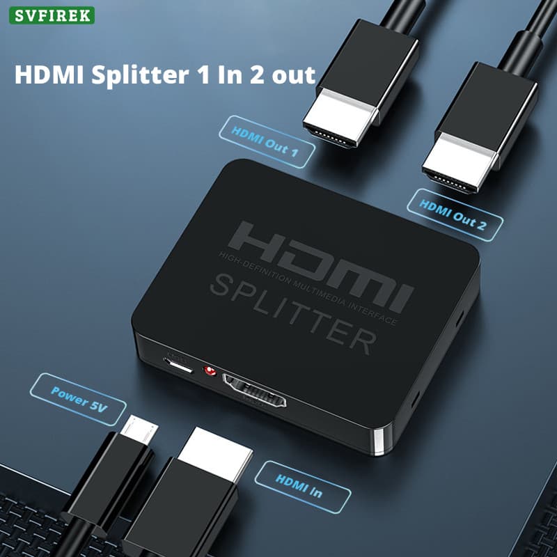 Divisor HDMI 1 Em 2 Saídas 4k Amplificador De Sinal Caixa Distribuição De Vídeo Para Monitores Duplos HDTV DVD PC PS3 Xb