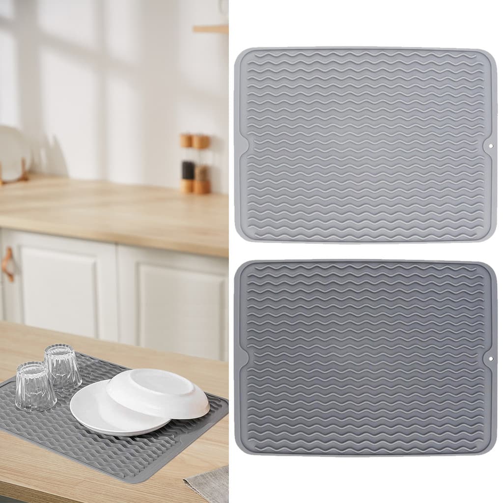 [wisdomt] 1 Peça Almofada De Secagem De Silicone , Grande Talheres Antiderrapante , Drenagem Resistente Ao Calor , Supri