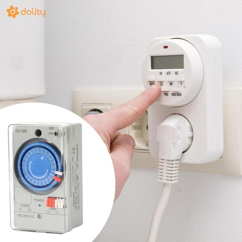 [Acituna] Interruptor Temporizador Mecânico De 24 Horas , Resistente , Leve , Controlador De Tempo , Programável , Manua