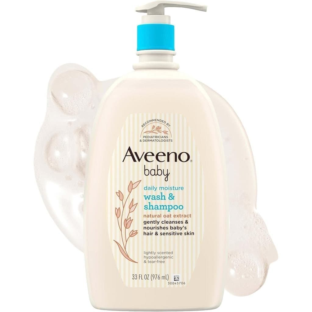 Aveeno Baby Sabonete Líquido e Shampoo Hidratante Suave para Bebês, com extrato de aveia, 2 em 1 para limpeza do corpo e