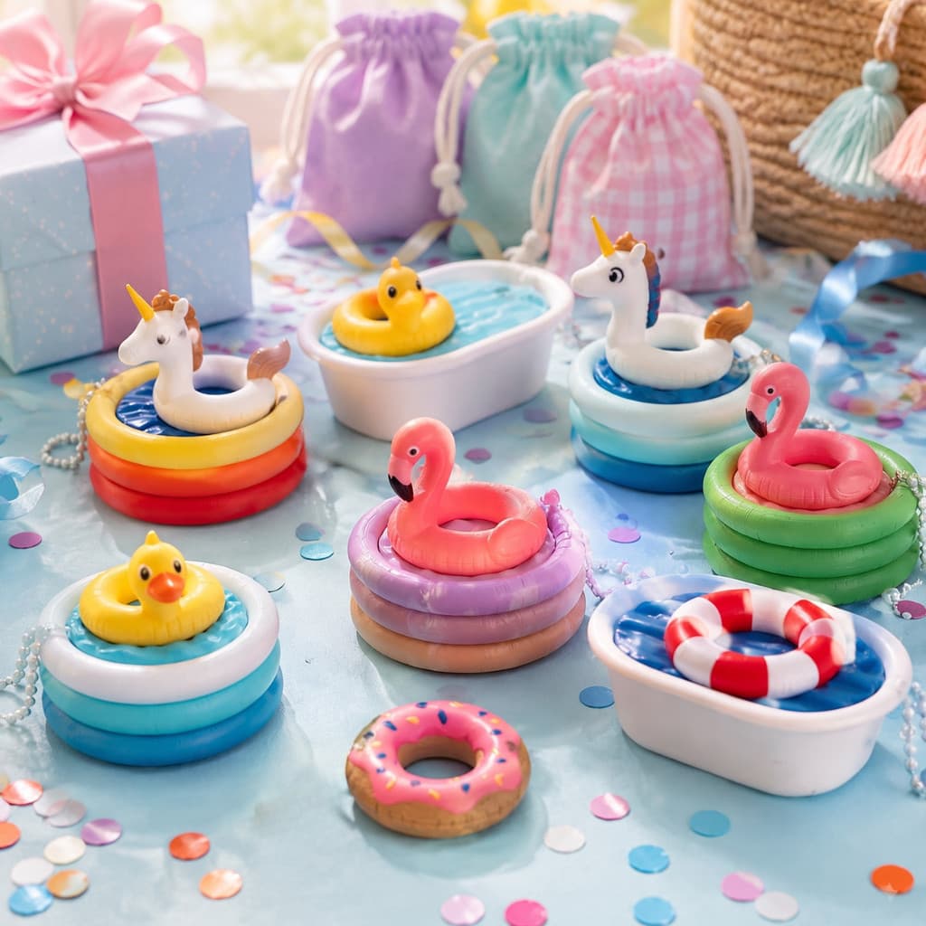 Novo estilo jogo piscina inflável piscina bóia Clicker Animal piscina brinquedo de descompressão chaveiro