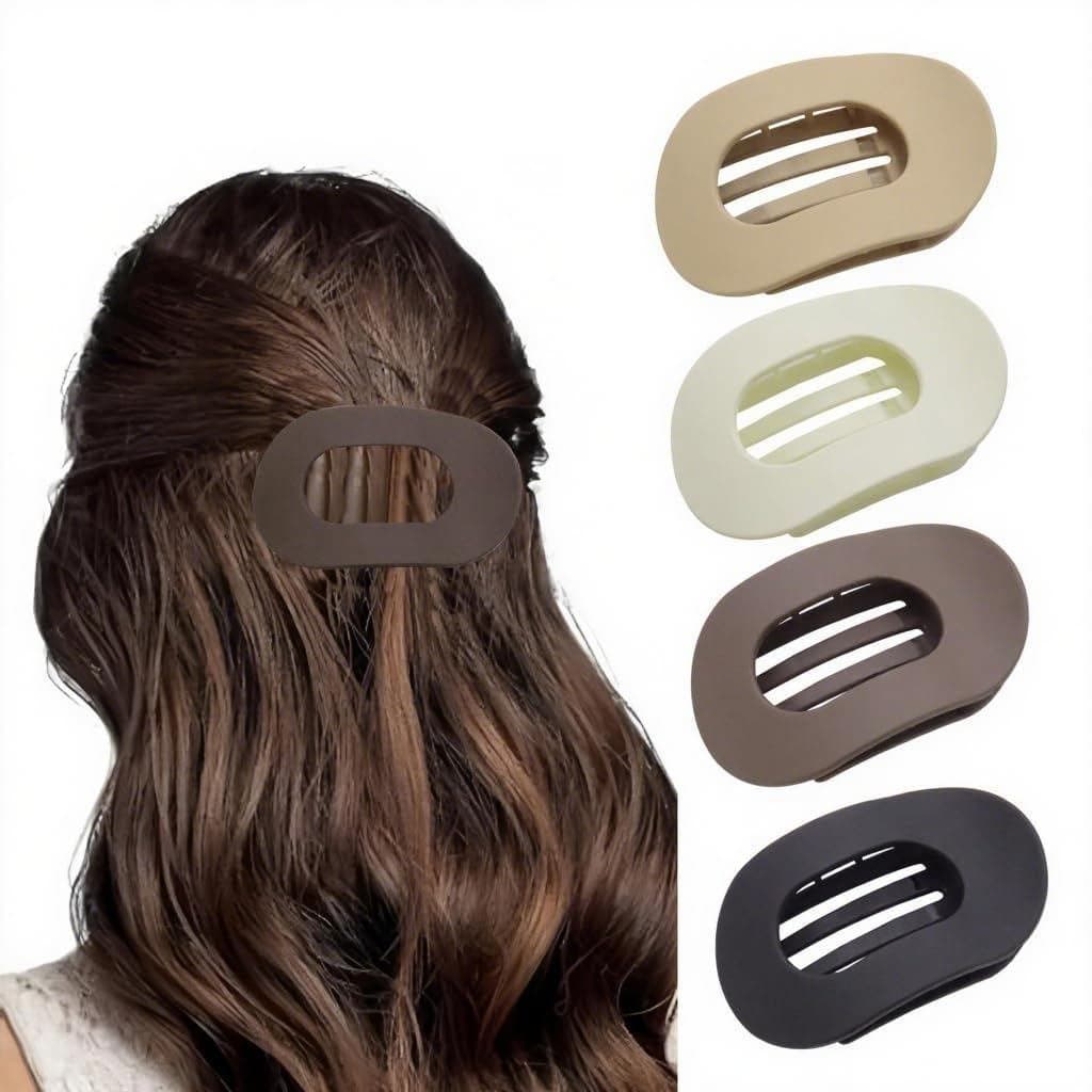 Presilhas de Cabelo Planas para Mulheres, Presilhas de Cabelo Médias Foscas para Cabelos Grossos e Finos - Confortáveis