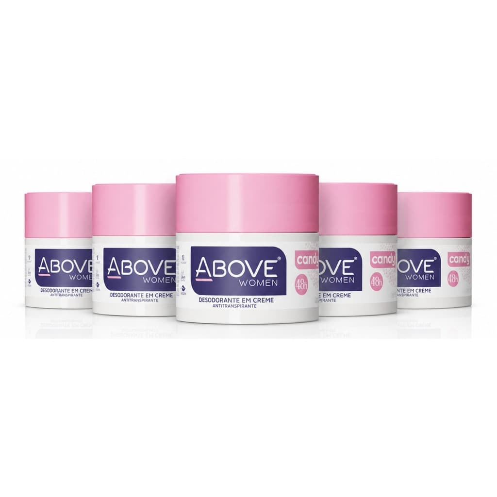 Kit 5 Desodorantes 50ml Creme Above Feminino Proteção 48h