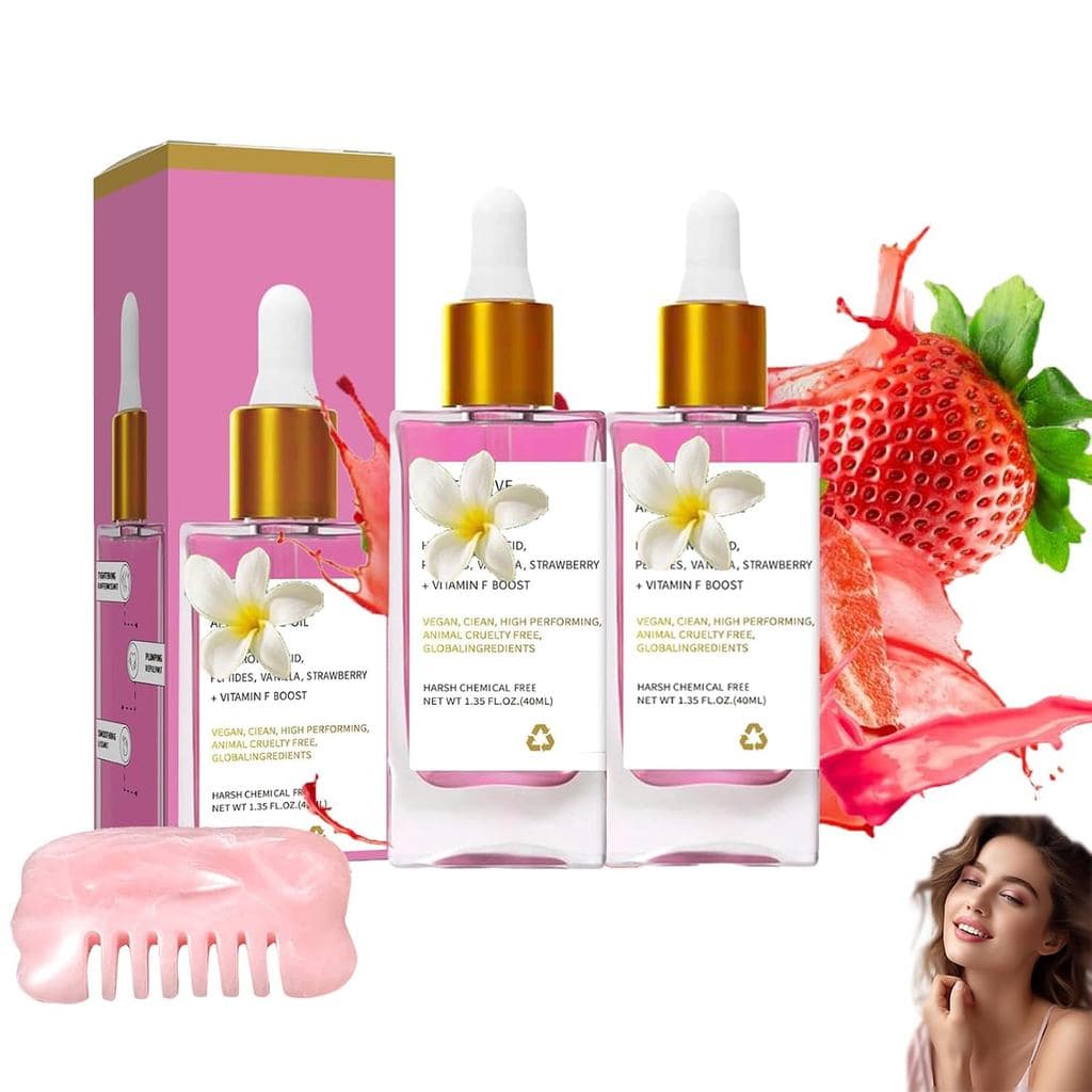 Óleo Pós-Barba de Luxo, Óleo Pós-Barba de Morango e Baunilha para Mulheres para uma Pele Suave, Tratamento Calmante e Hi
