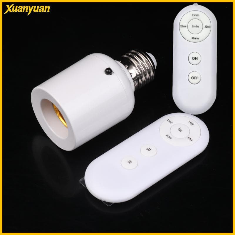 XYuan E27 60W Sem Fio Controle Remoto Temporizador Interruptor Suporte Da Lâmpada 110V 220V Para Luzes De Teto Automação