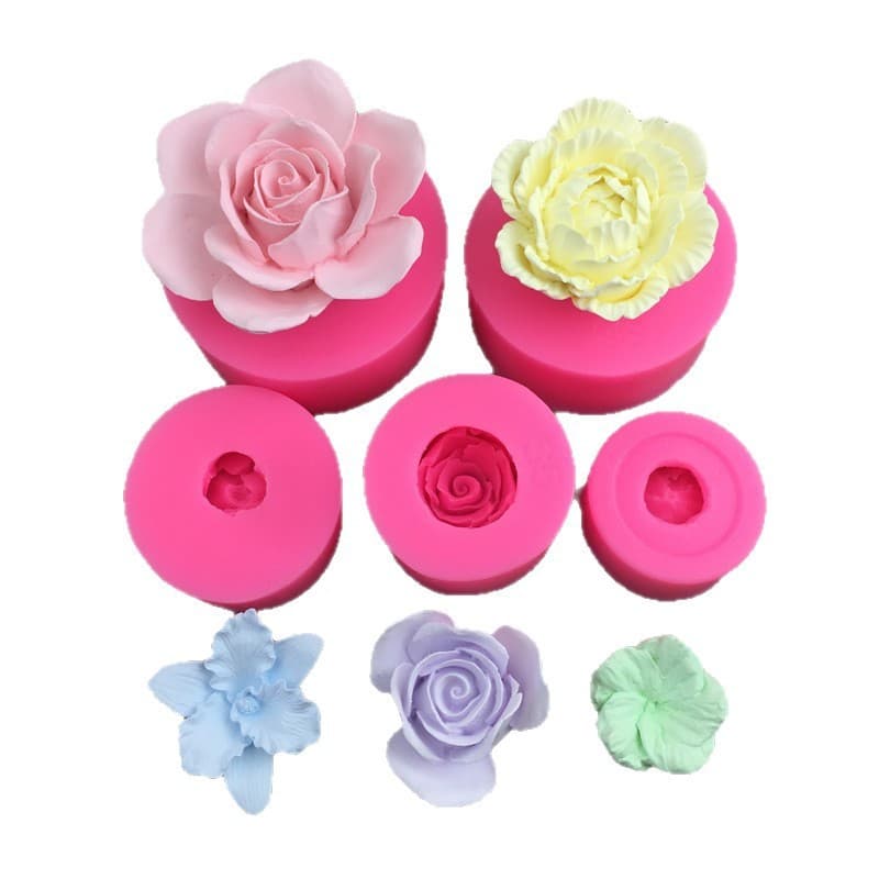 DIY Ovo Flor Peônia Rosa Borboleta Orquídea Molde De Silicone Flip Açúcar Bolo Caindo Gesso Pingente