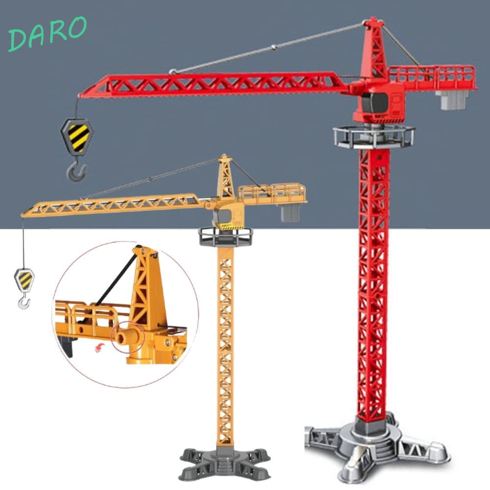 Modelo De Guindaste De Torre DARO , Brinquedo De Veículo De Engenharia De Escavadeira De Trator Carregador , Construção