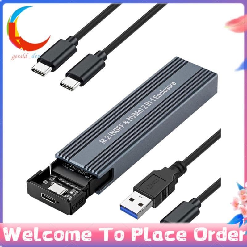 Adaptador De Gabinete SSD M . 2 NVMe SATA USB 3.2 10 Gbps PCI-E Externo De Unidade De Estado Sólido Para SSDs 2242 2260