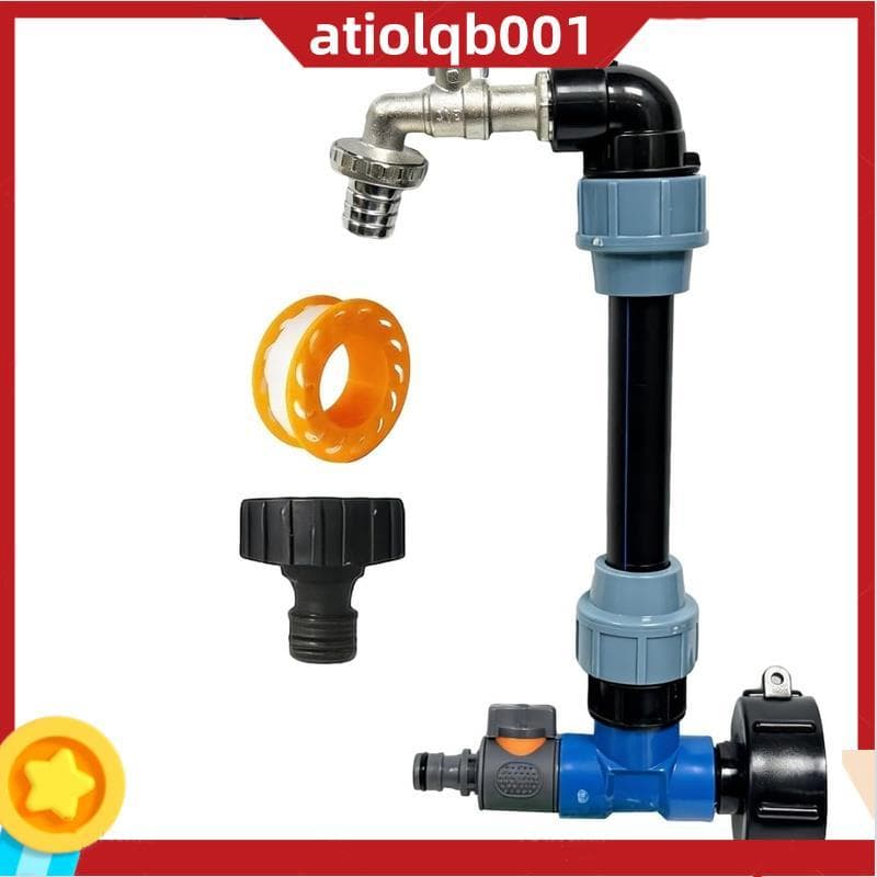 Tanque IBC Torneira De Saída De 3/4 Polegadas Gooseneck-Conjunto De 2 Em 1 Para Tanques De Água Externos De 1000 Litros