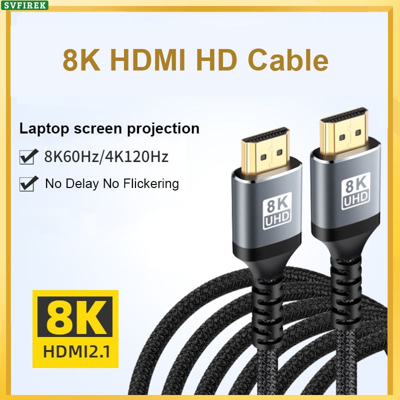 Cabo HDMI2.1 8K HDMI 48 Gbps Macho Para De Áudio E Vídeo PS5 PS4 Splitter Switch HDR Super Clear 3D Monitores PC Laptop