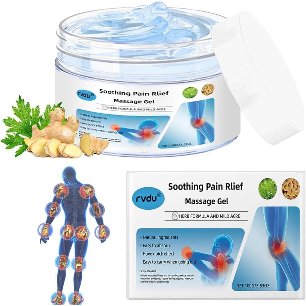 Gel de Massagem Calmante RVDU – Gel Azul Refrescante com Extratos Naturais, Fórmula de Rápida Absorção para Conforto das