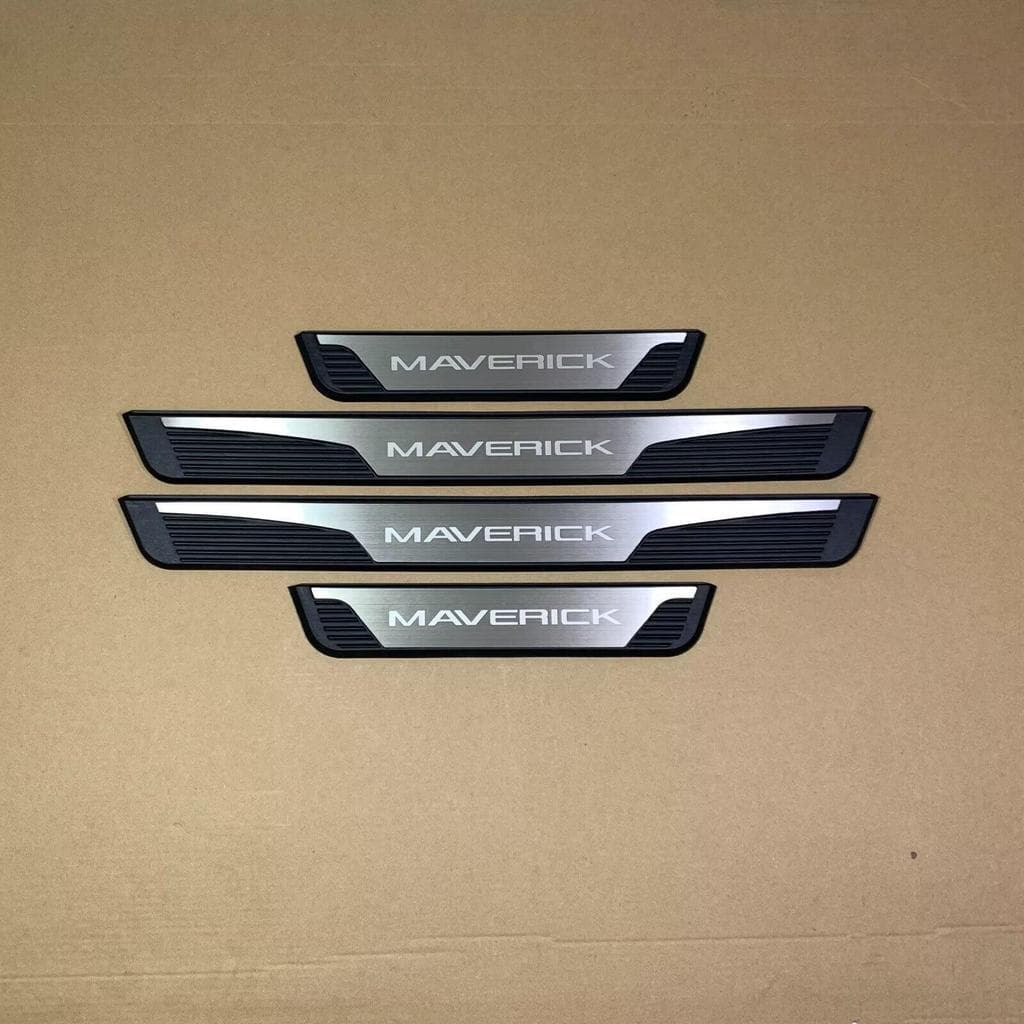 Aço Inoxidável Guarnição de Soleira Proteção de Porta de Carro para Ford Maverick, Conjunto de 4 peças
