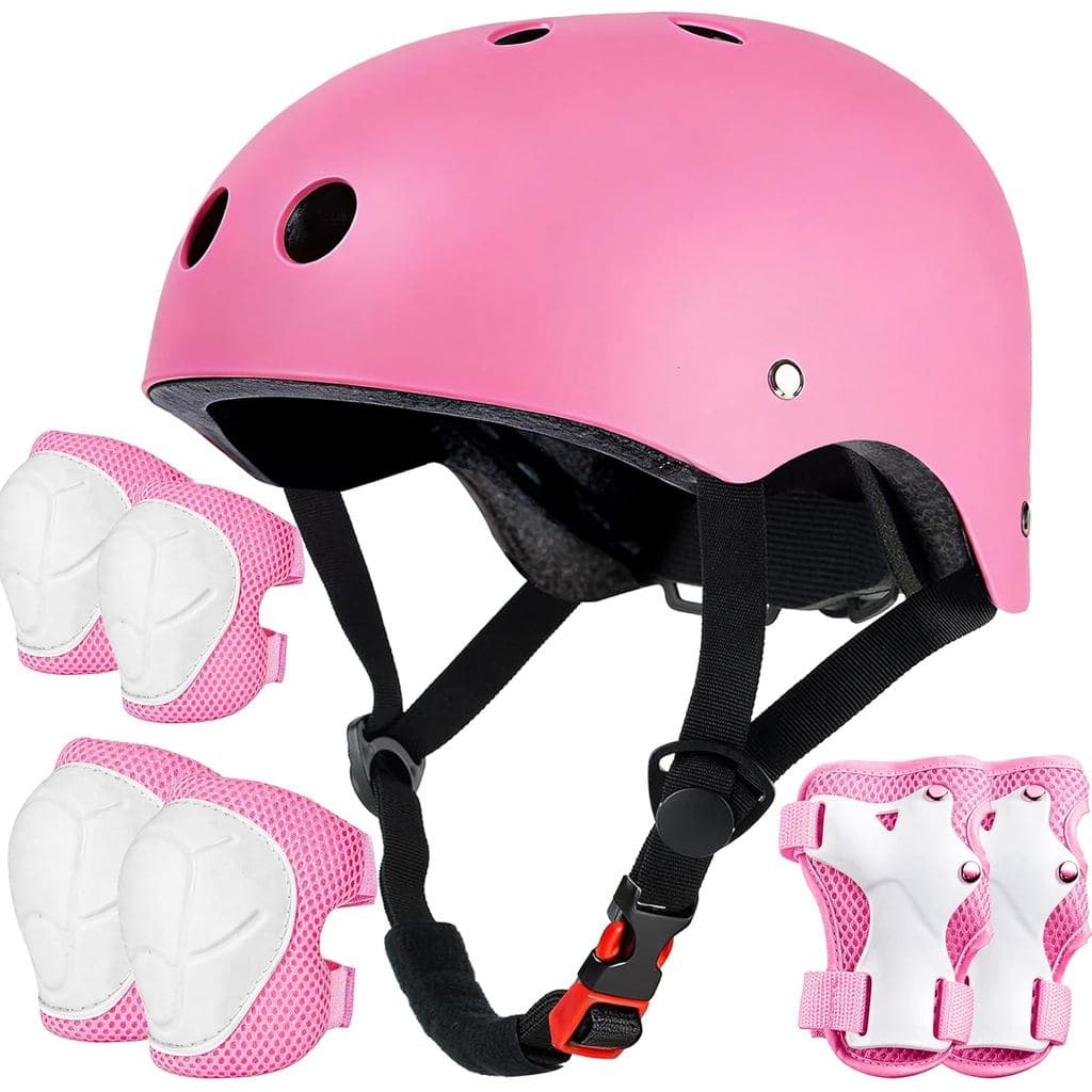 Conjunto de Capacete para Bicicleta Infantil, Certificado pela CPSC com Protetores de Joelho, Cotovelo e Punho, Capacete