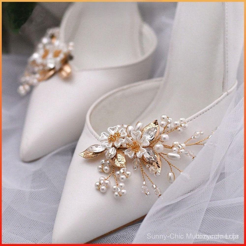 MOLYBR 2 Peças (1 Par) Amuletos De Sapato Femininos Meninas Salto Alto/Botas Noiva Flor De Cristal Removível