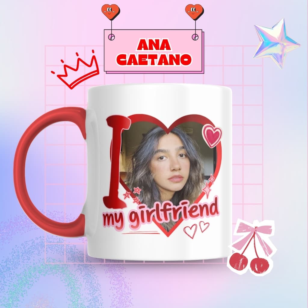 Caneca Xicara Porcelana 325ml Anavitória Ana Caetano Personalizada Presente Decoração Casa
