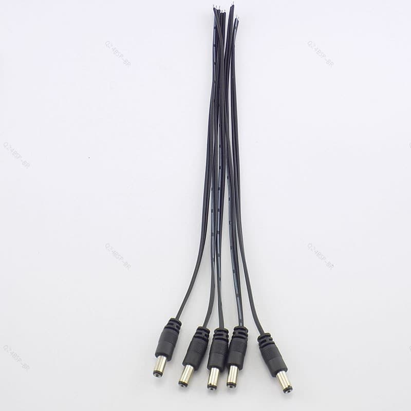 5pcs 12V DC Conectores Macho 2.1 * 5.5mm Plugue Cabo De Extensão De Fonte De Alimentação BR24B