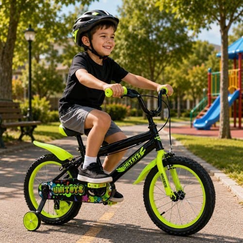 Bicicleta Infantil Aro 16 Design Moderno Seguro Estavel Facil Conducao Verde