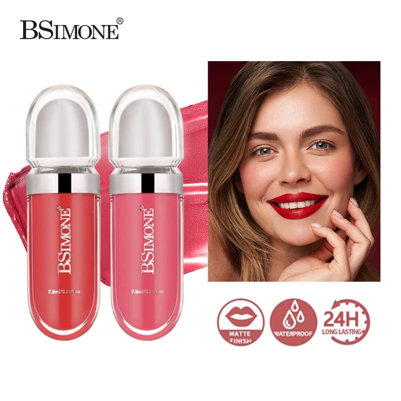 Gloss labial mate que não transfere, batom líquido aveludado, à prova d'água, de longa duração e que não desbota, que re