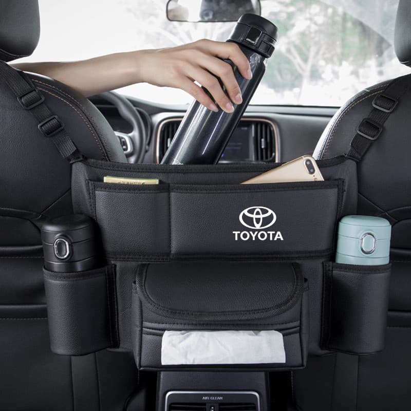 Bolsa Organizadora de Couro para Banco de Carro, para Toyota Vios Yaris Innova Avanza Sienna Fortuner CHR GR SPORT, Entr