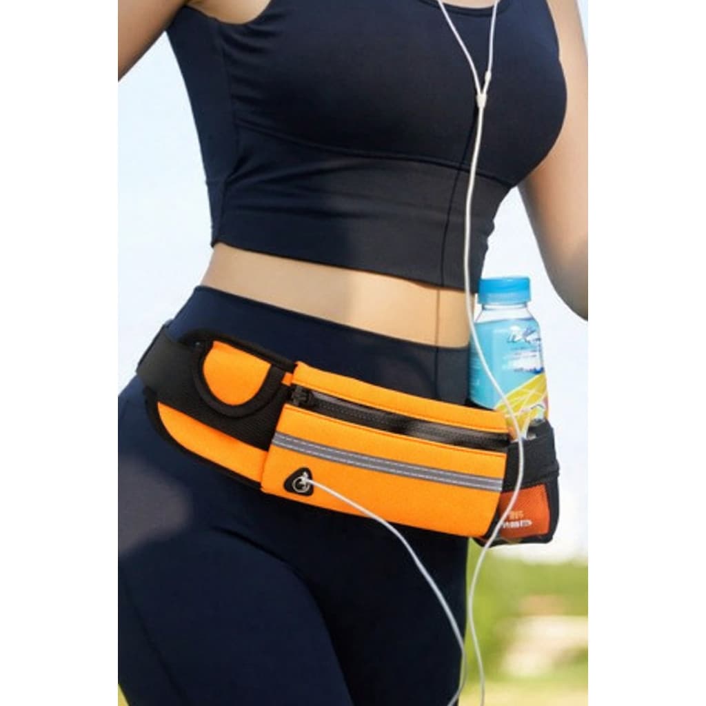 Pochete Esportiva para Corrida com Porta Garrafa – Pochete Fitness Ajustável para Celular, Caminhada