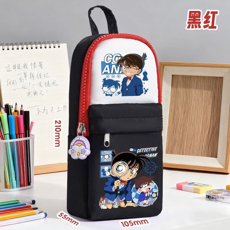 2026 Novo produto Conan Estojo multifuncional cinza Yuan Ai Bolsa de papelaria de grande capacidade Estojo de lápis de e
