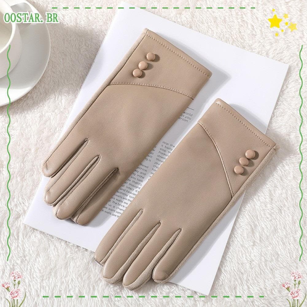 Luvas De Tela Sensível Ao Toque OOSTAR , Quentes De Inverno Com Dedos Inteiros À Prova De Frio De Couro PU Vento E