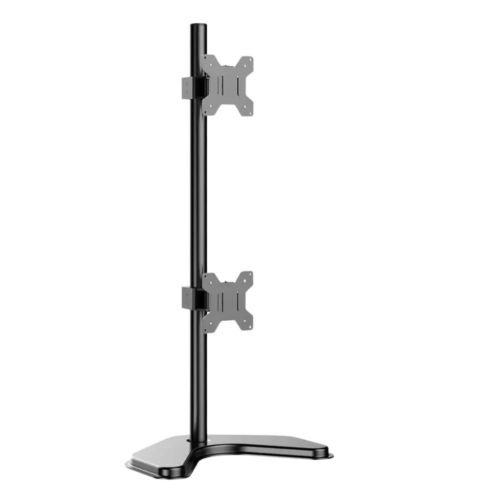Suporte Para 2 Monitores De 14 A 32 Vertical Com Base Fixa Preto
