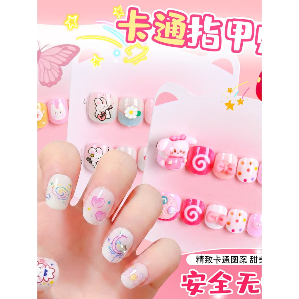 Adesivos de unhas adesivos de Manicure infantil doce bonito vestindo unhas dos desenhos animados brinquedos autoadesivos