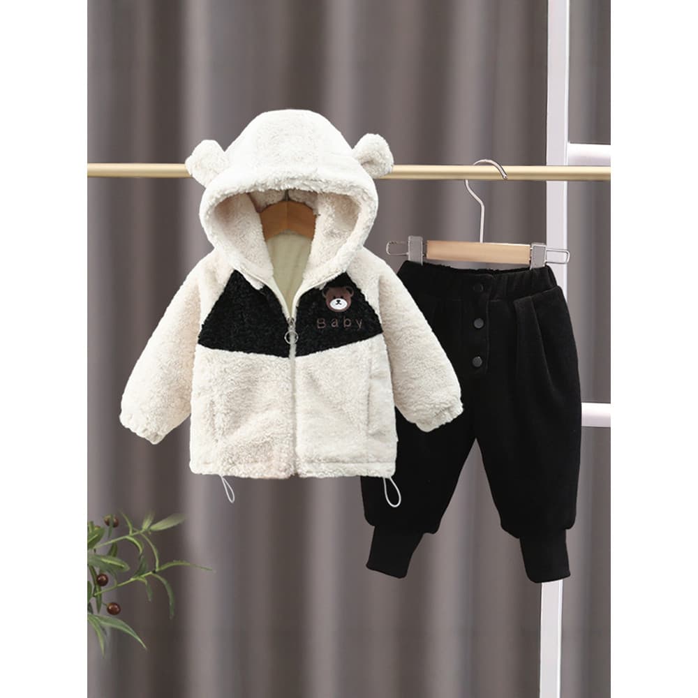 Meninos inverno Split terno engrossado 2 crianças roupas outono inverno acolchoado bebê inverno roupas infantis 1 ano de