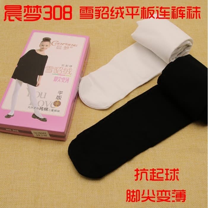 Chenmeng 308 dragão velo meia-calça infantil inverno meninas Bottoming forro de lã espessamento quente Ballet dança meia