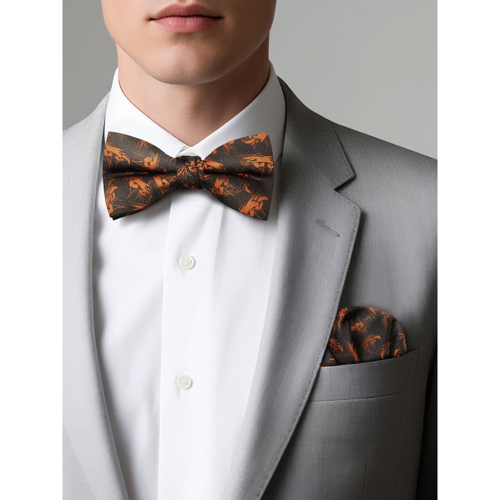 Moda única gravata borboleta masculina Retro dupla camada High-End bolso quadrado terno vestido camisa padrão arco na mo
