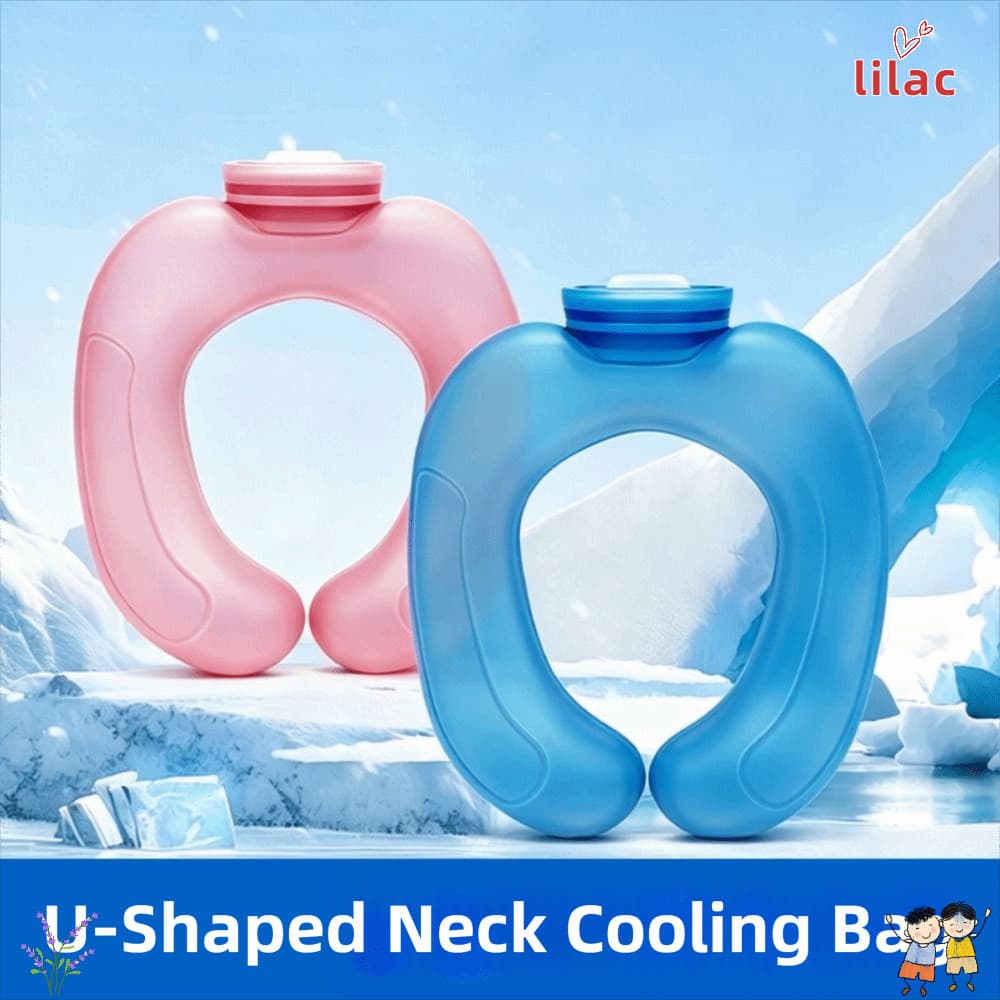 Saco De Resfriamento De Pescoço LILAC , Gelo Vestível Em Forma De U Cheio De Água , Envoltório PVC Reutilizável