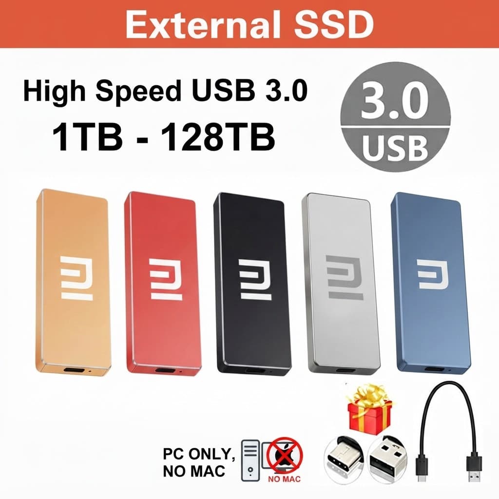 Disco rígido externo 4TB/8TB/16TB Disco rígido externo 30TB Unidade de estado sólido portátil 1TB/2TB Disco rígido exter