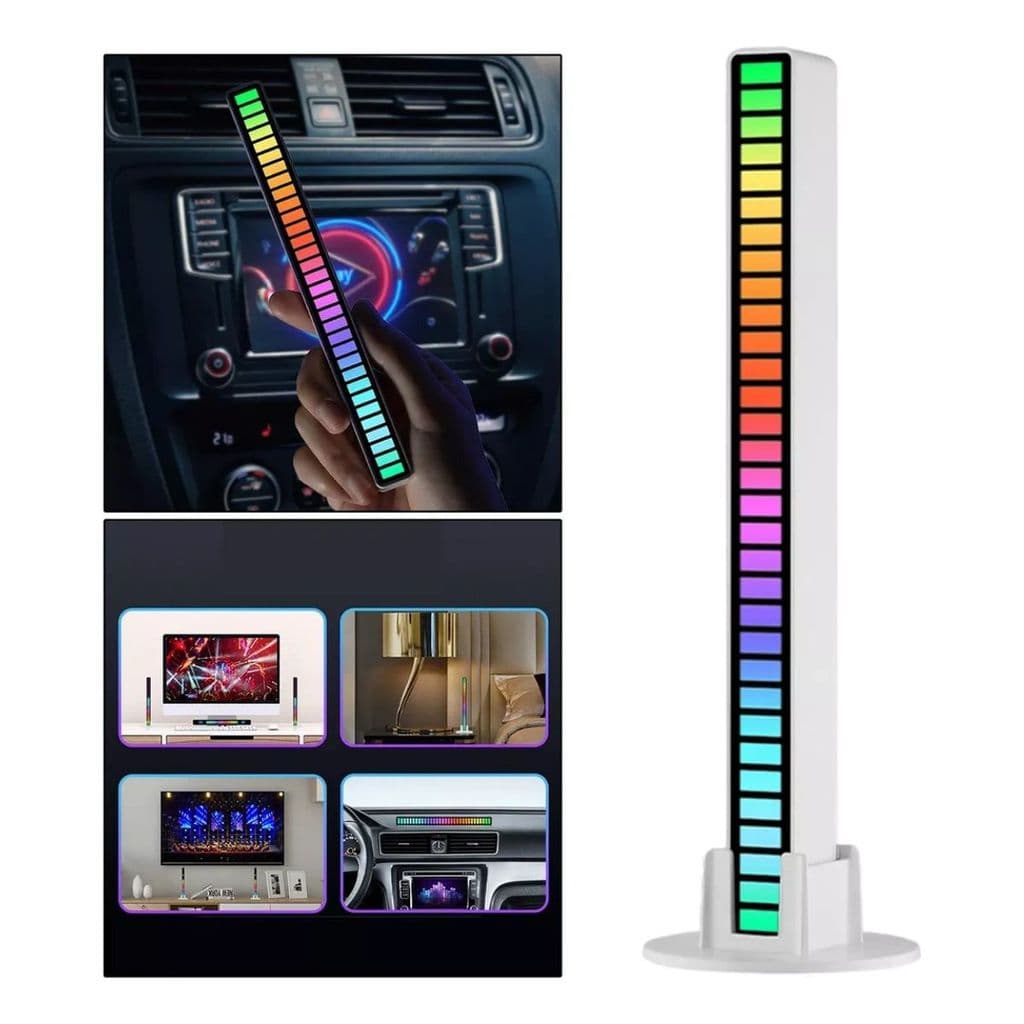 Barra de Led RGB Rítmica Recarregável Music Microfone Embutido Knup