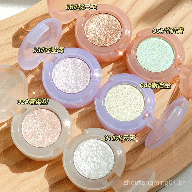 Makeup XIXI Bulb Plan Sombra de Olhos de Cor Única à Prova d'Água, Brilhante e Ultra-Brilhante, Pó Iluminador Textura Pu