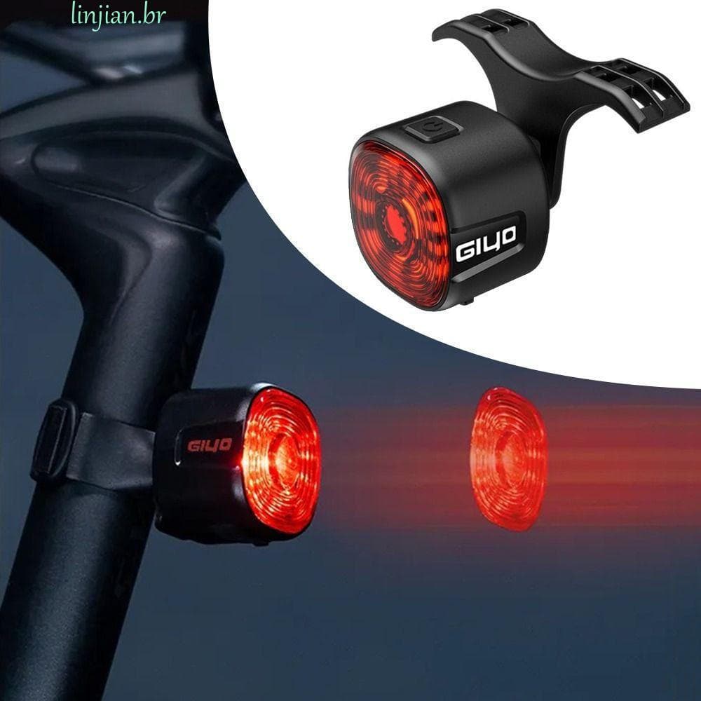 LINJIAN Luz Traseira Com Sensor De Freio De Bicicleta , LED Inteligente De Indução De 6 Modos