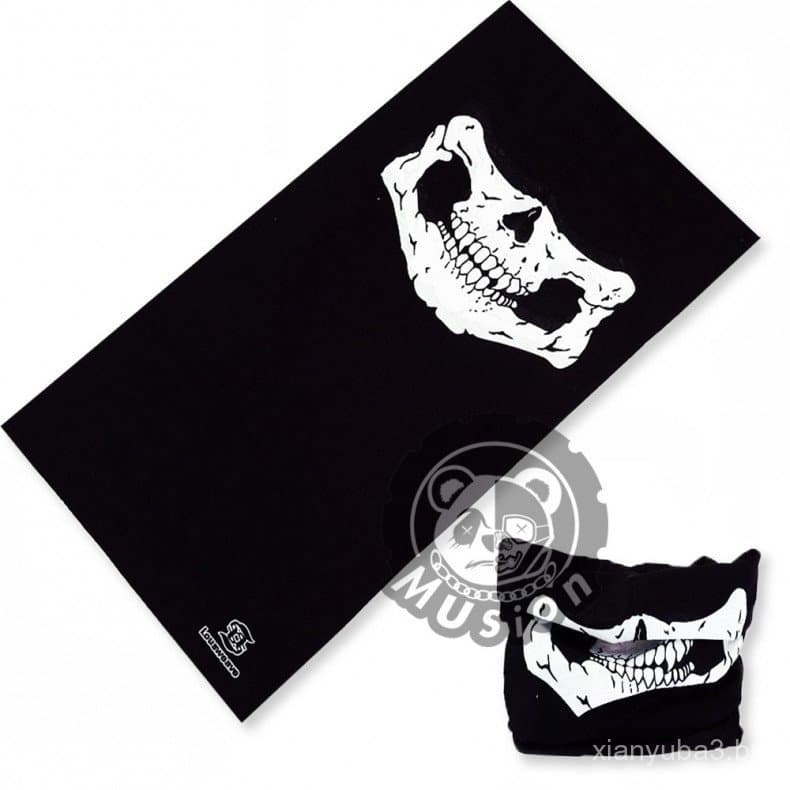 Musion Bandana Anti Poeira UV com Estampa de Crânio Sorridente, Lenço para a Cabeça, Máscara Facial para Motocicleta, Bi