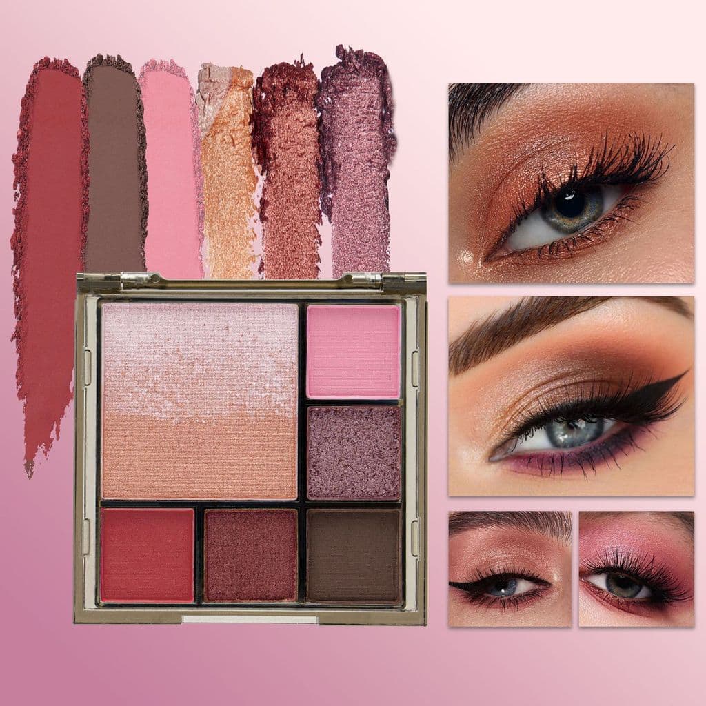 SHCOETY Gradiente Integrado Paleta de Sombras 6 Cores All-Match Multifuncional Blush Paleta All-in-One Gradiente Blush S