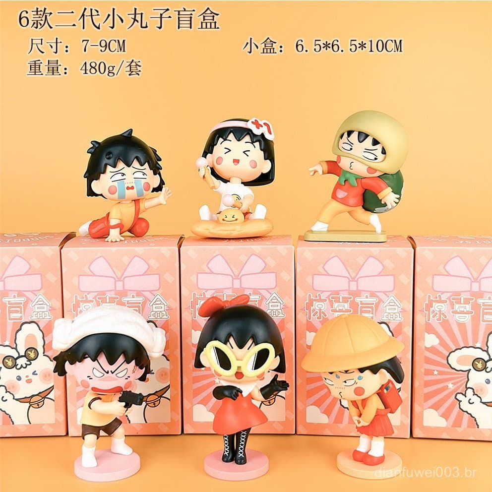 Novo modelo de figura do anime Chibi Maruko-chan, decoração criativa para mesa de escritório, ornamento de brinquedo mod