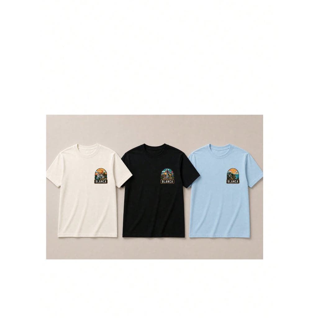 Kit 3 Camisetas 100% Algodão Estampadas Frente/Costas Desenho Imagens Paisagem Relax Aventura Camisa Estilo Casual