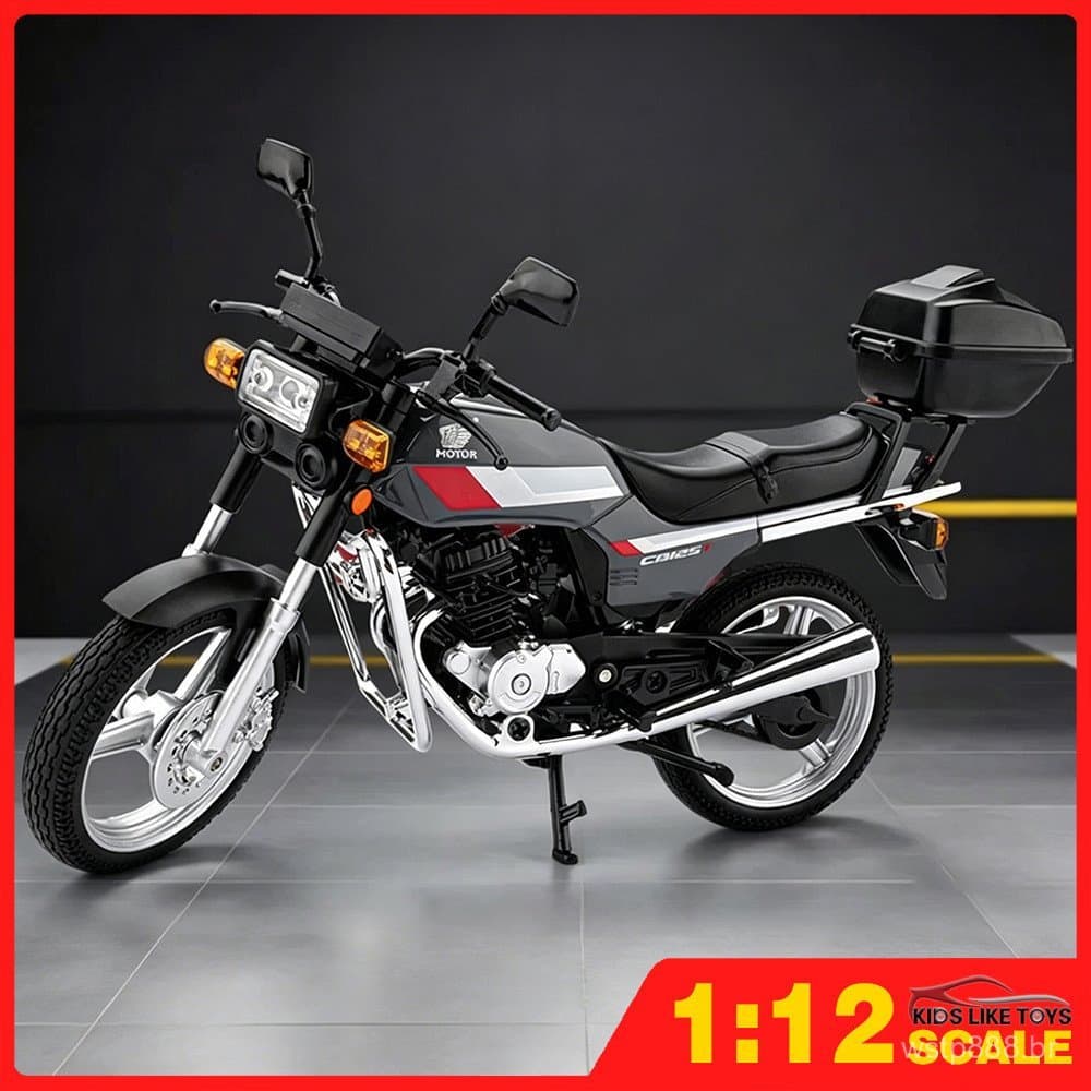 2025KLT Modelo de Motocicleta Honda CB125T em Liga Metálica, Escala 1:12, Brinquedo Colecionável, Presente Adequado para
