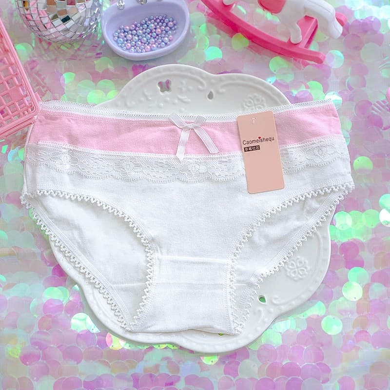 Roupa interior feminina doce cor roupa interior macia menina bonito doce cintura baixa puro algodão roupa interior femin
