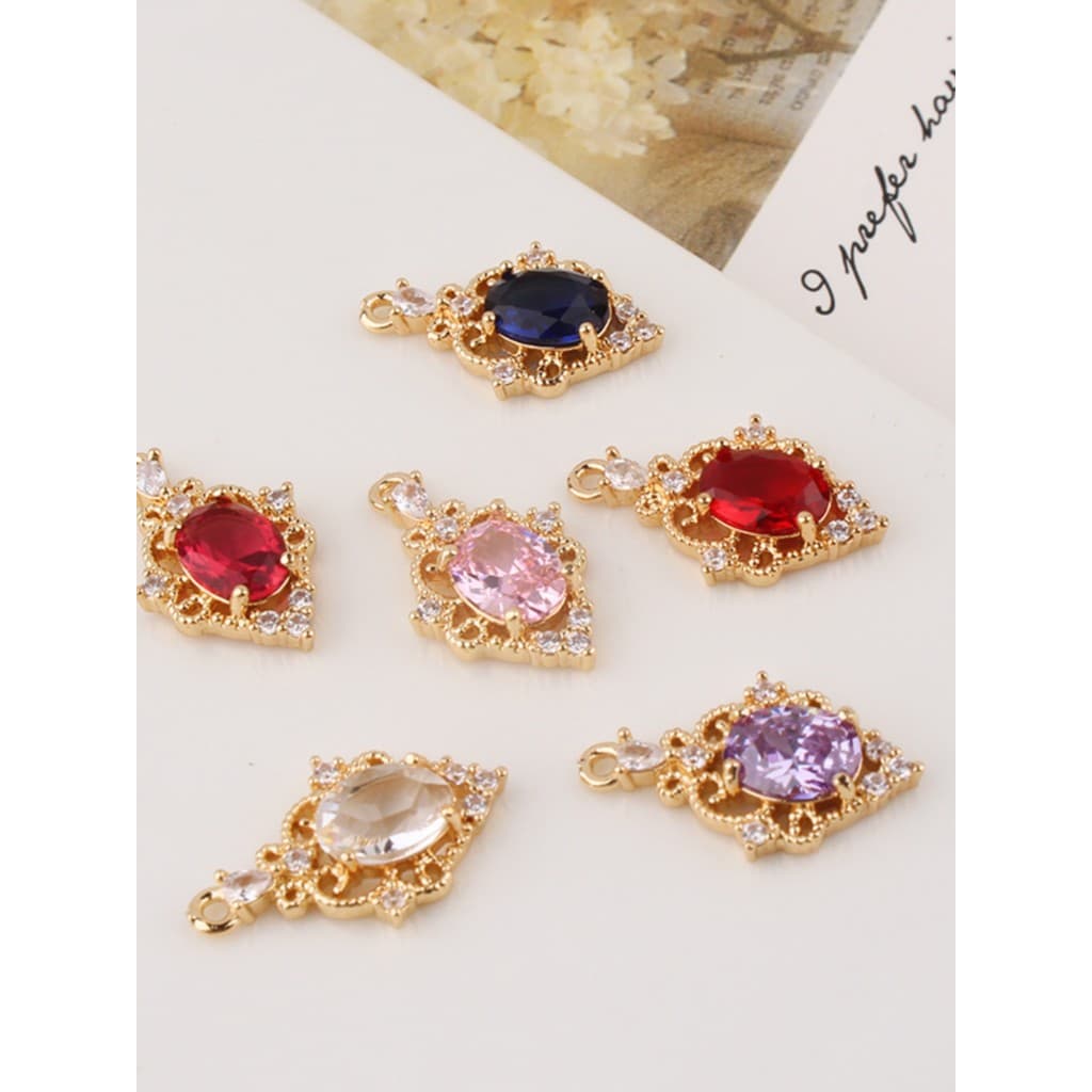 Retenção de cor cobre Micro-incrustado zircão diamante gota de água pingente artesanal diy jóias acessórios pulseira col
